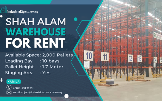 Warehouse for Rent in Shah Alam with Racking