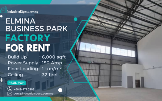 factory for rent in elmina business park shah alam Bu 6,000 sqft call Paul 0129797993 (9)